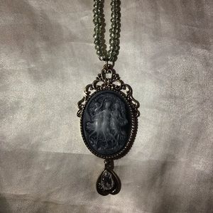 Elegant silver dancing girls necklace